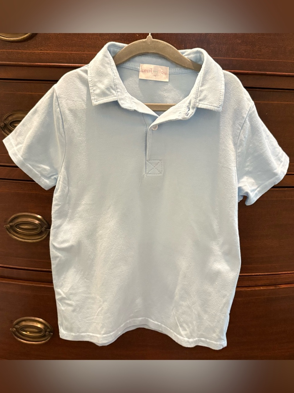 Cecil & Lou Light Blue Short Sleeve Polo Shirt sz 6